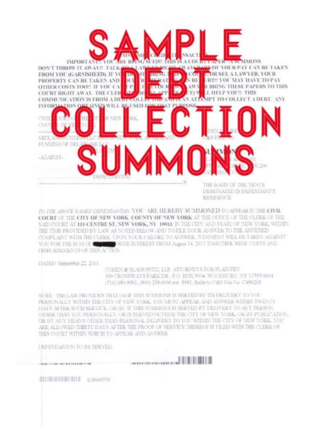 Examination of judgment debtor proceedings. How To Answer a Summons and Complaint in a Debt Collection ...