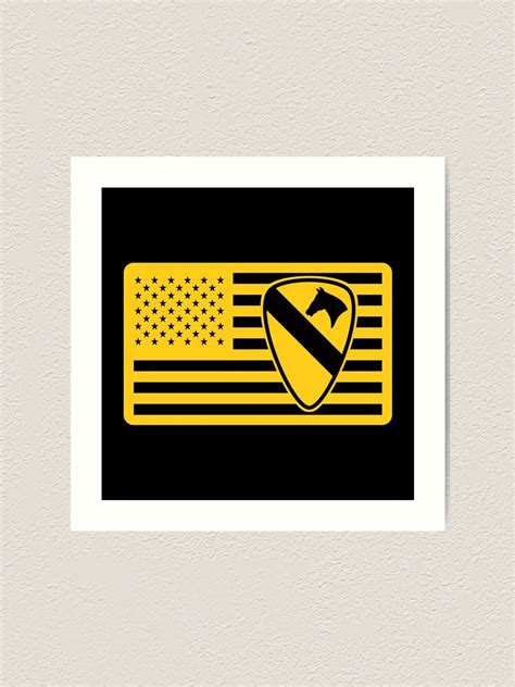 1st Cavalry Division The First Team Usa Flag Art Print For Sale