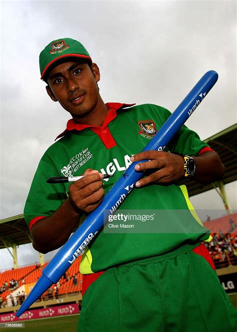 Mohammad Ashraful Of Bangladesh Poses With His Man Of The Match Award