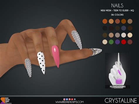 Crystalline Nails Redheadsims Cc