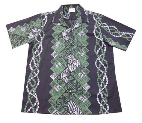 Hawaiian He E Berry Quilt Black Men Aloha Shirt Jade Fashion