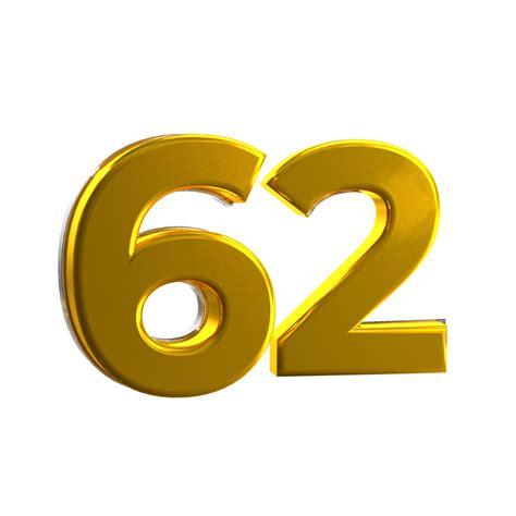 Mental Yellow 62 3d Number 11107796 Png