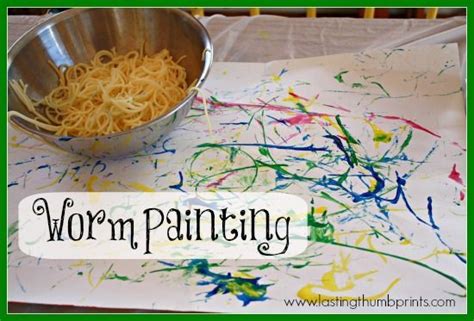 Worm Painting | Insects preschool, Sensory art, Bugs preschool