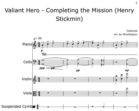 Valiant Hero Completing The Mission Henry Stickmin Sheet Music