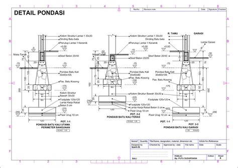 Gambar Kerja Pondasi 5 Detail Pondasi Concrete Staircase Autocad