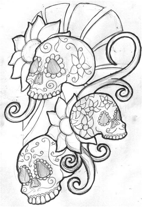 Beautiful Skull Design Skull Coloring Pages Skull Tattoo Design