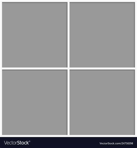 Collage Four Frames Photos Parts Or Pictures Vector Image