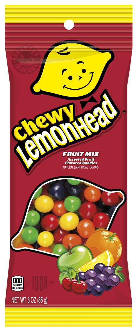 Chewy Lemonhead Fruit Mix Candy 3 Ounce Bag