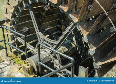 Vintage Water Mill Wheel At Warwick Castle Stock Image Image Of