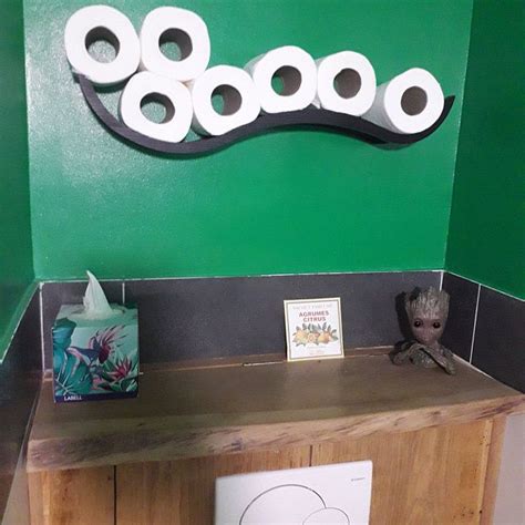 Easy mounting of the holder to the wall with two screws. Toilet paper holder wall mounted wooden toilet paper shelf ...