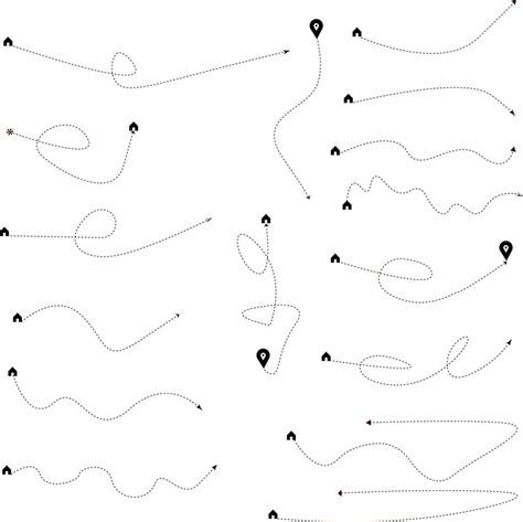 Set Of Dashed Line Arrows 11394021 Vector Art At Vecteezy