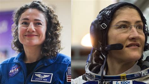 Dmitri lovetsky/tt jessica meir och astronautkollegan christina koch. NASA sets first all-female spacewalk after cancellation in ...