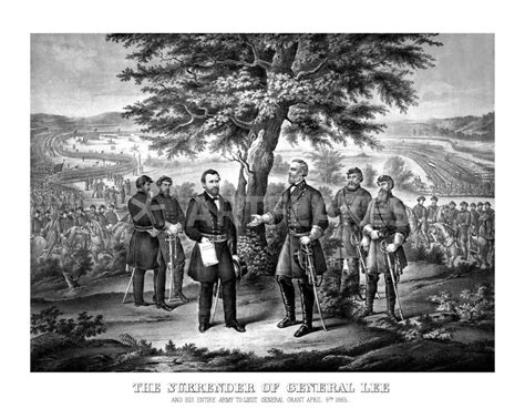 The Surrender Of General Lee Civil War Mixed Media Art Prints And