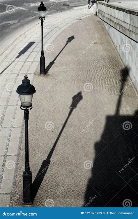 Shadows Of The Street Lanterns Stock Image Image Of Outdoor Europe