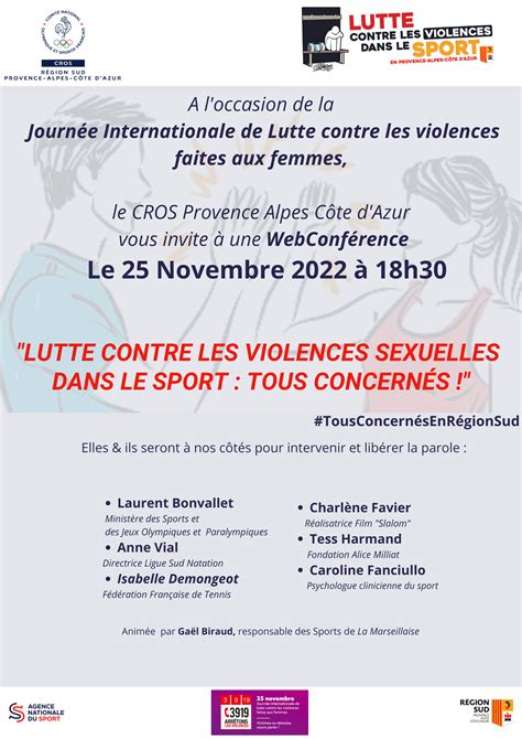 Webconference Lutte Contre Les Violences Sexuelles Dans Le Sport Tous Concernes Mois De Less