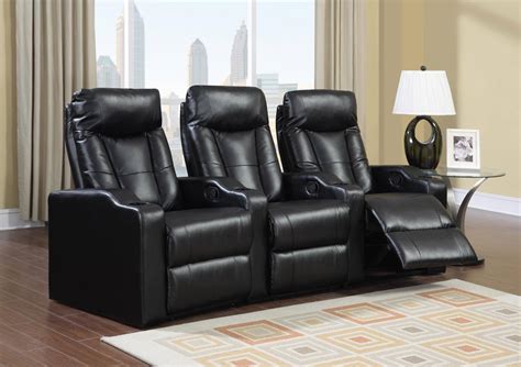 Price on amazon price on walmart. Black Bonded Leather Reclining Home Theater Seating Row of ...
