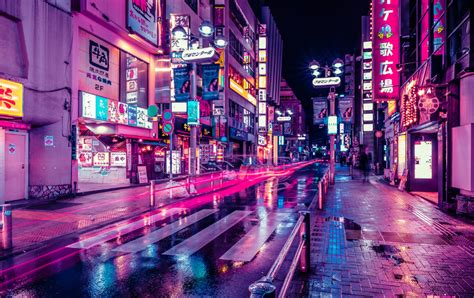 Neon City Japan Wallpaper 4k