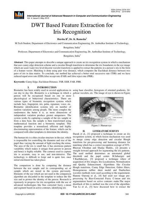 Pdf Dwt Based Feature Extraction For Iris Recognition