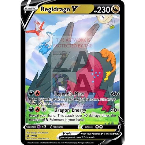 Regidrago V Custom Pokemon Card Zabatv