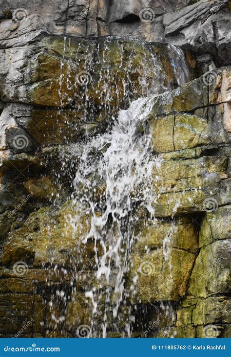 Waterfall Over Rocks Stock Photo Image Of Pouring Splash 111805762