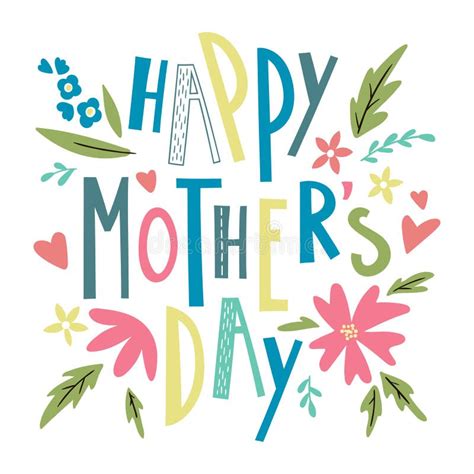 Happy Mother`s Day Lettering Vector Template For Greeting Cards Stock Vector Illustration Of