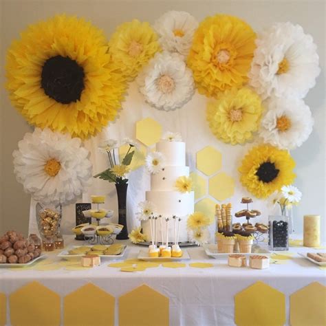 Giant yellow white and sunflower paper flower set beautiful | Etsy | Sunflower baby showers ...