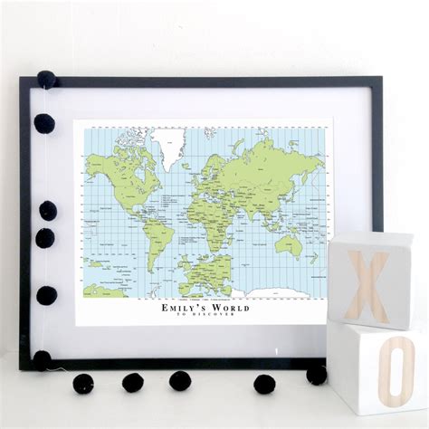 A World To Discover Custom World Map Poster By Mysweetprints