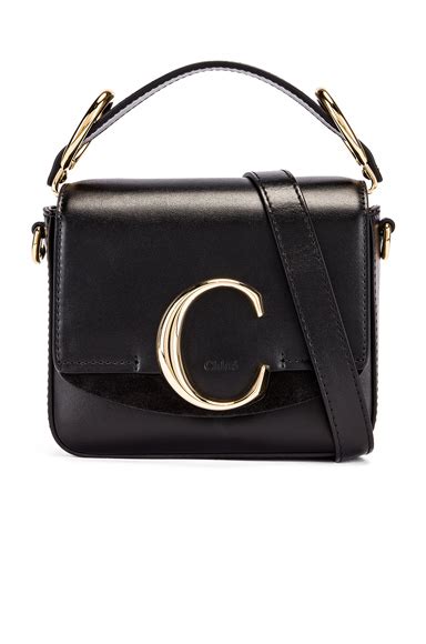 Chloe Mini C Box Bag In Black Fwrd