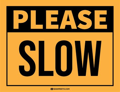 Download Slow Sign Printable Pdf