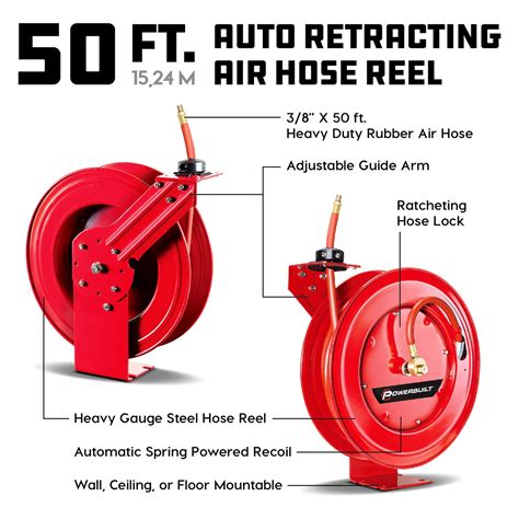 Powerbuilt® 642228 Heavy Duty Auto Retracting Air Hose Reel With 38
