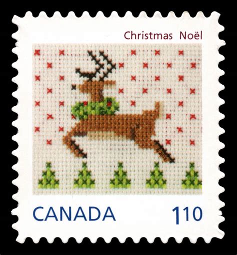 American christmas ornament cross stitch. Christmas Reindeer - Cross-stitch - Canada Postage Stamp ...