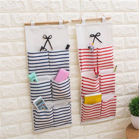 6 Pockets Hanging Storage Bag Wall Mounted Door Pouch Wall Hanging