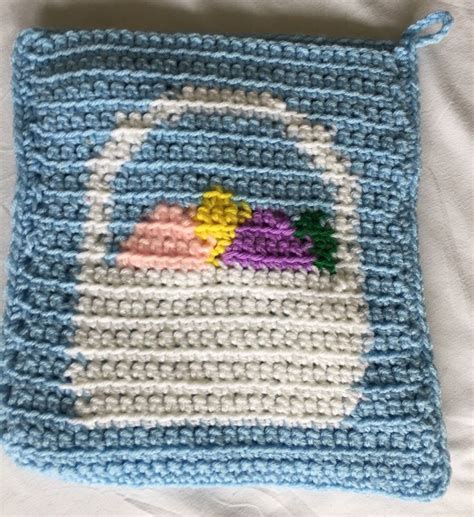 excited to share the latest addition to my etsy shop easter basket potholder hotpad pot