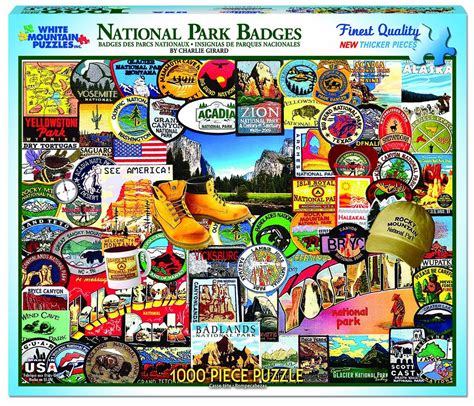 Photo collage puzzle 1000 is een uniek geschenk. White Mountain Puzzles National Park Badges Collage - 1000 ...