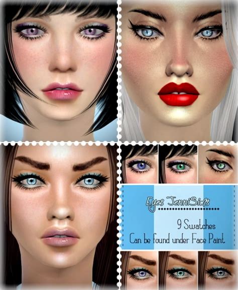 Jenni Sims Actual Eyes Face Paint 9 Swatches Sims 4 Downloads