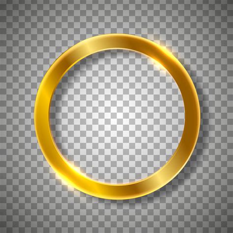 Round Golden Sparkling Frame Isolated Golden Shiny Glowing Round Frame
