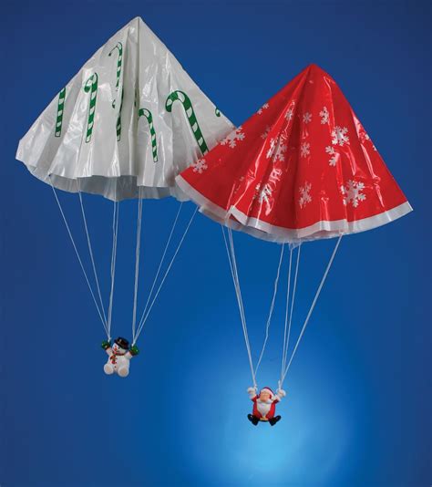 Snowman And Santa Christmas Paratroopers Toy Parachute Figuresflying