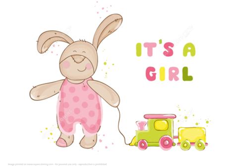 I wanted to make the card gender neutral, so it could easily be used at different parties. "It's a Girl" Baby Shower Card | Free Printable Papercraft ...