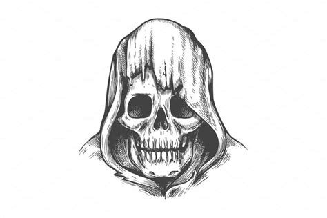 Hood Skull Tattoo In 2021 Skull Art Tattoo Skulls Drawing Skull Tattoo
