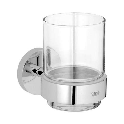 Grohe Essentials Glass Tumbler With Holder Uk Bathrooms