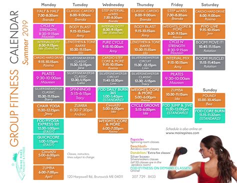 Fitness Schedule | Maine Pines Racquet & Fitness ...