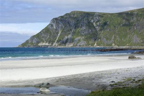 Skagsanden Beach At Flakstad Lofoten Islands Stock Image Image Of