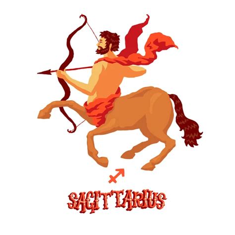Astrological Zodiac Sign Sagittarius Part Of A Set Of Horoscope Signs Vector Illustration