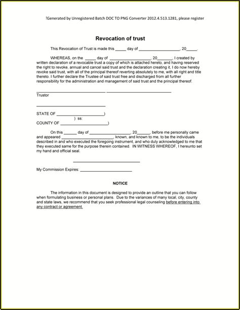 Revocable Living Trust Form Pdf Form Resume Examples KLYr6mbY6a