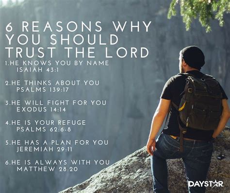 6 reasons to trust the lord