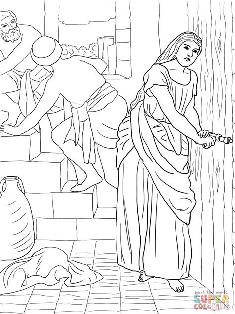2 Rahab Hides The Spies Coloring Page 1200×1600 Pixels Bible