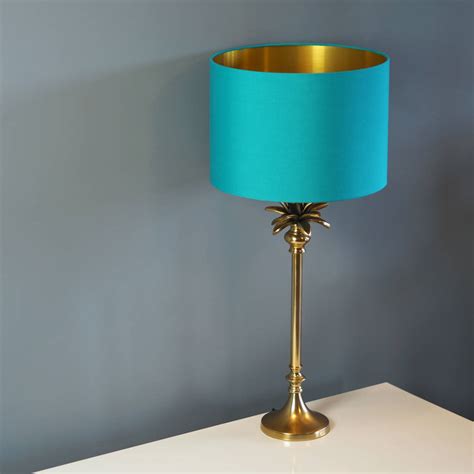Large antiqued gold metal palm leaf table lamp 86 cm high x 60 cm x 60 cm. gold or silver palm tree table lamp base by quirk ...