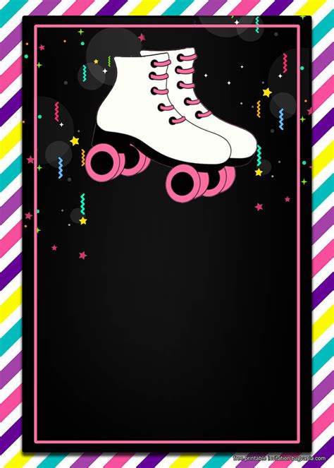 Roller Skating Birthday Party Invitation Template Polito Weddings