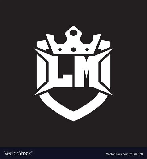 Lm Logo Monogram Isolated With Shield And Crown Vector Image