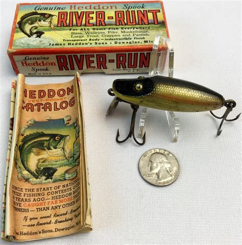 Lot Vintage Heddon River Runt Spook Fishing Lure W Original Box